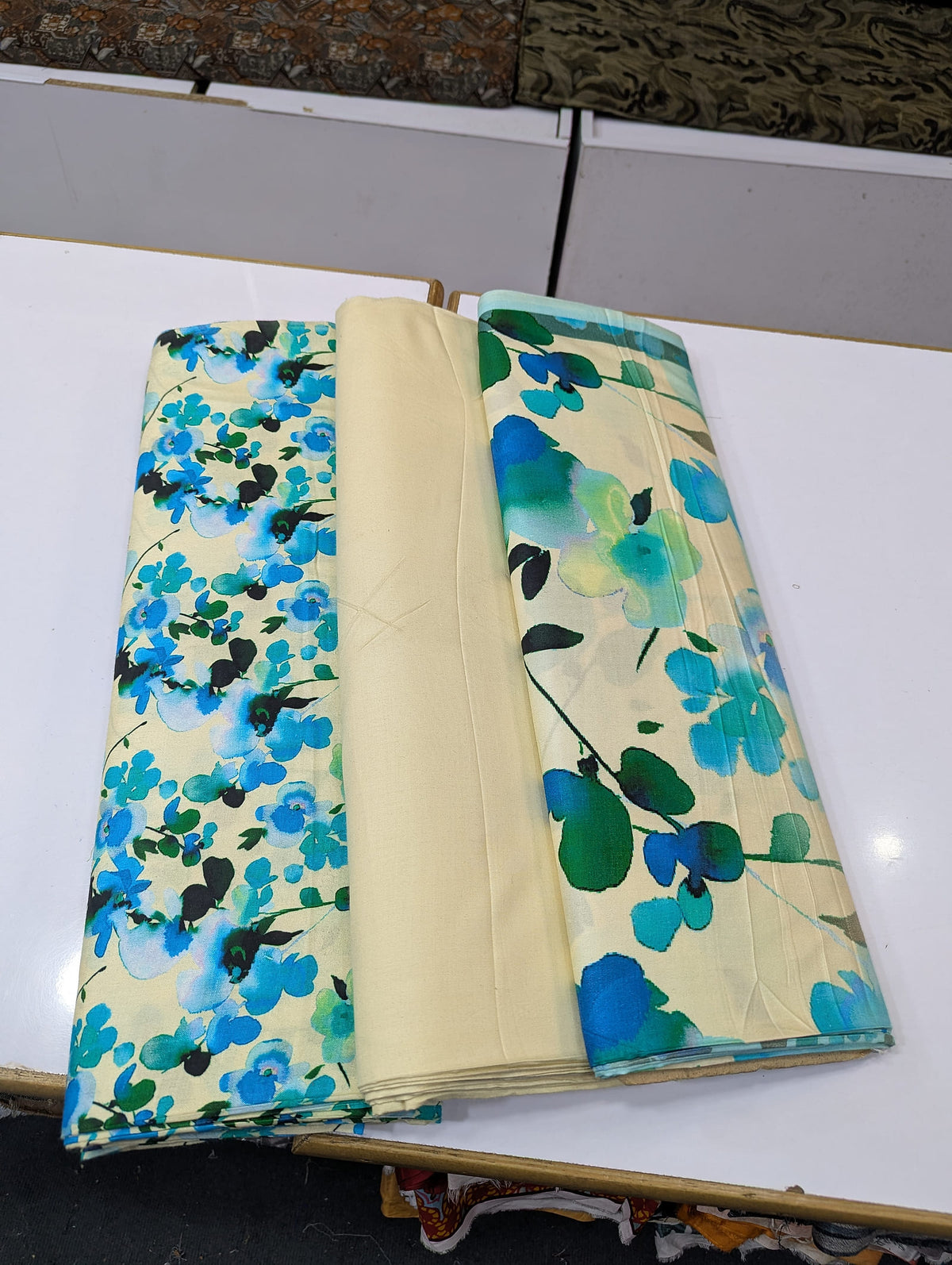 Printed Linen 3 Piece Suit | Elegant Winter Collection - 012 - View 2