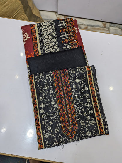 Bin Saeed Original Khaddar Printed + Embroidered 3-Piece Suit - 002 - View 2