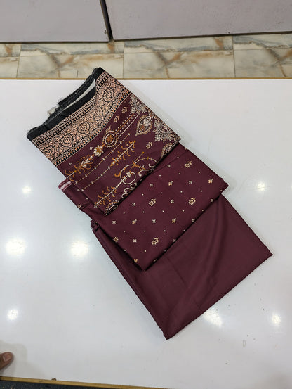 Bin Saeed Linen Printed 3 Piece Suit | Pakistani Winter Collection - 003 - View 1