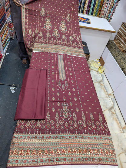 Bin Saeed Linen Printed 3 Piece Suit | Pakistani Winter Collection - 004 - View 2