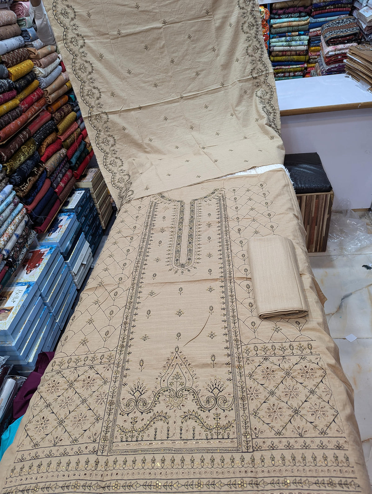 Bin Saeed Original Khaddar Printed + Embroidered 3-Piece Suit - 005 - View 1