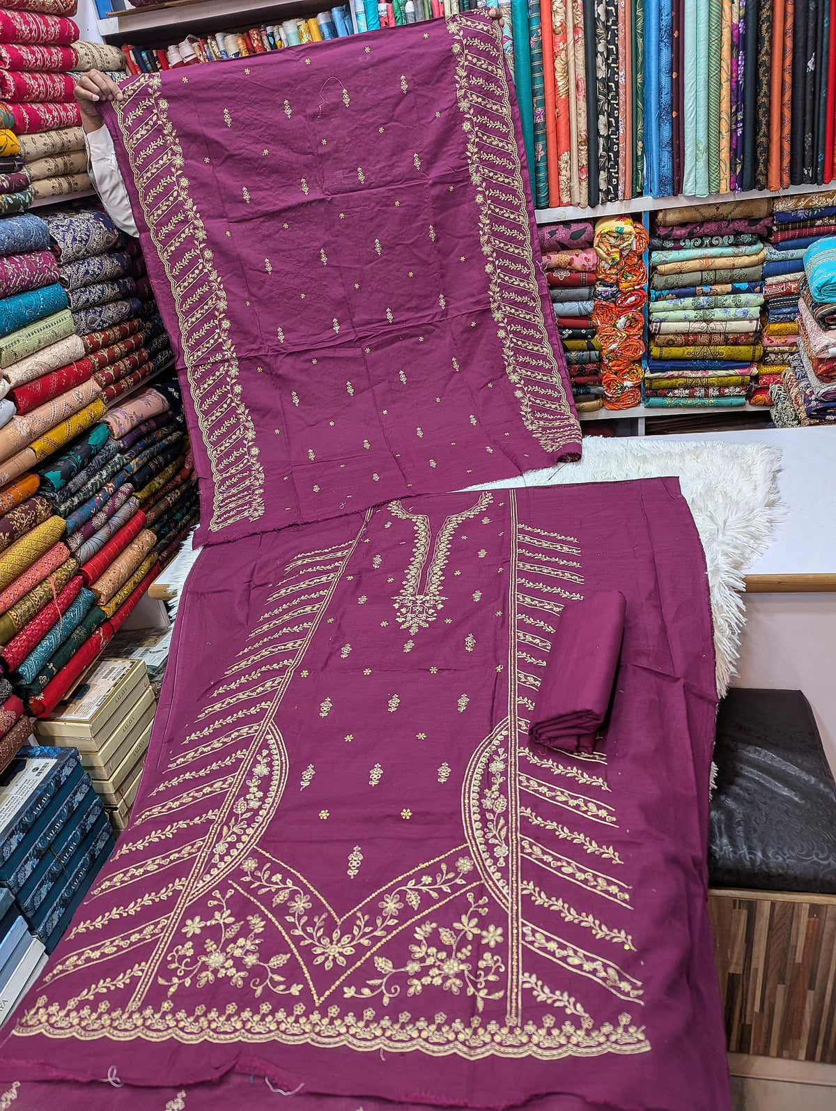 Bin Saeed Original Khaddar Printed + Embroidered 3-Piece Suit - 008 - View 1