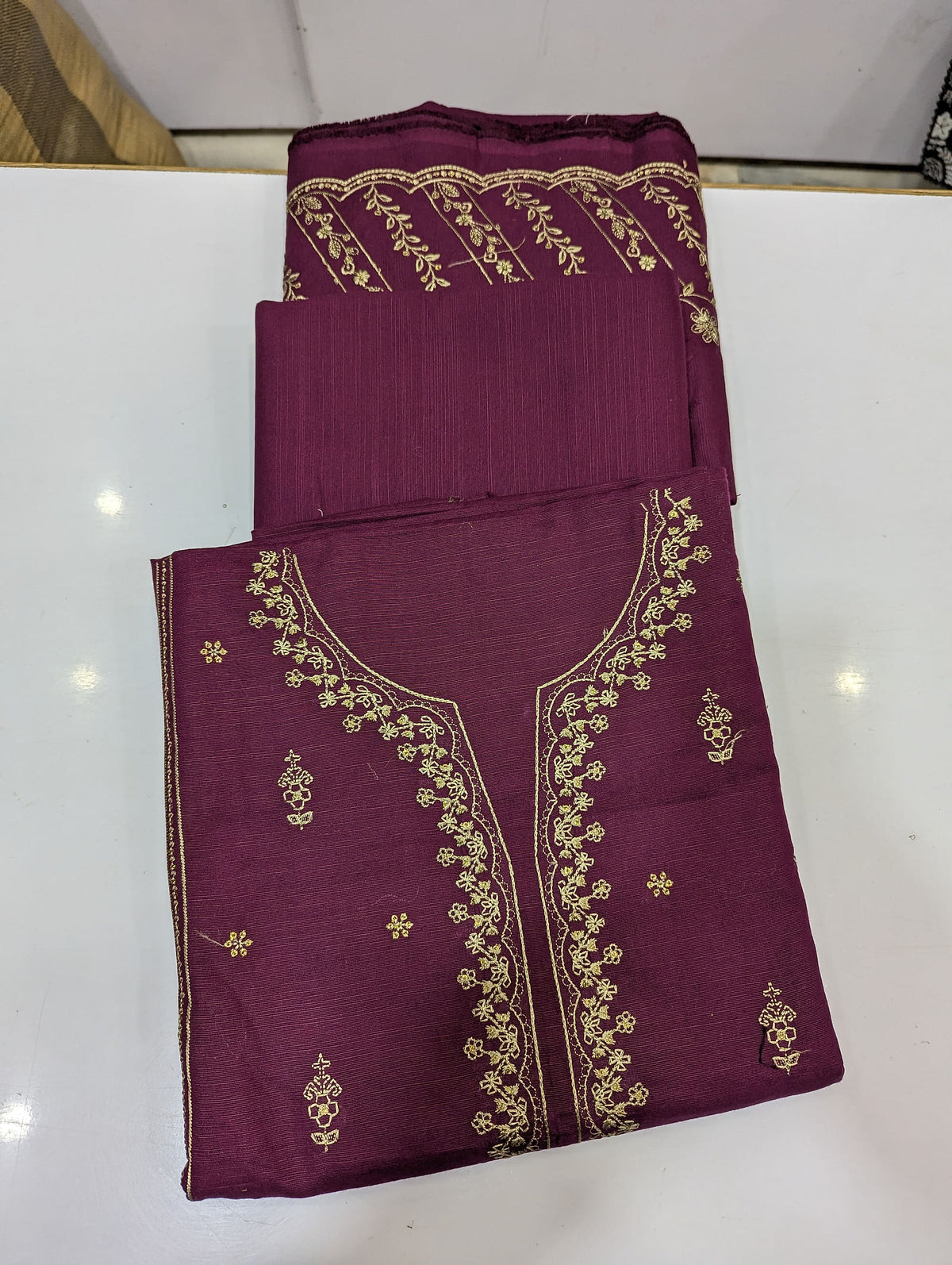 Bin Saeed Original Khaddar Printed + Embroidered 3-Piece Suit - 008 - View 3