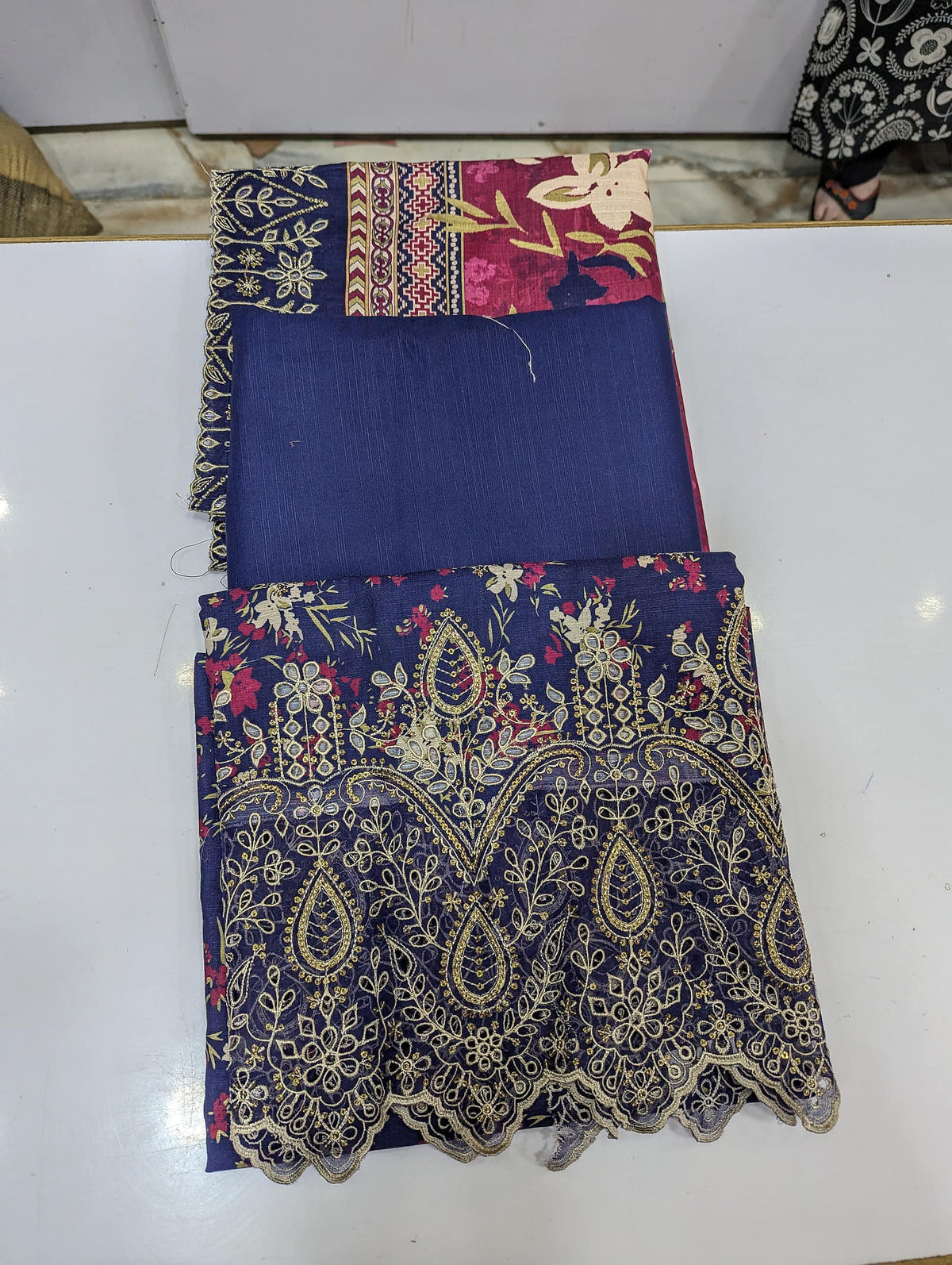 Bin Saeed Original Khaddar Printed + Embroidered 3-Piece Suit - 009 - View 2