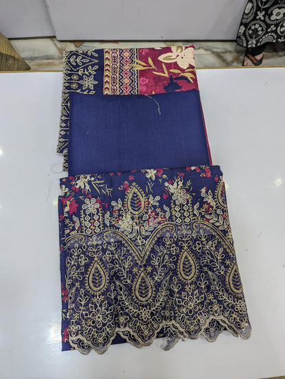 Bin Saeed Original Khaddar Printed + Embroidered 3-Piece Suit - 009 - View 2