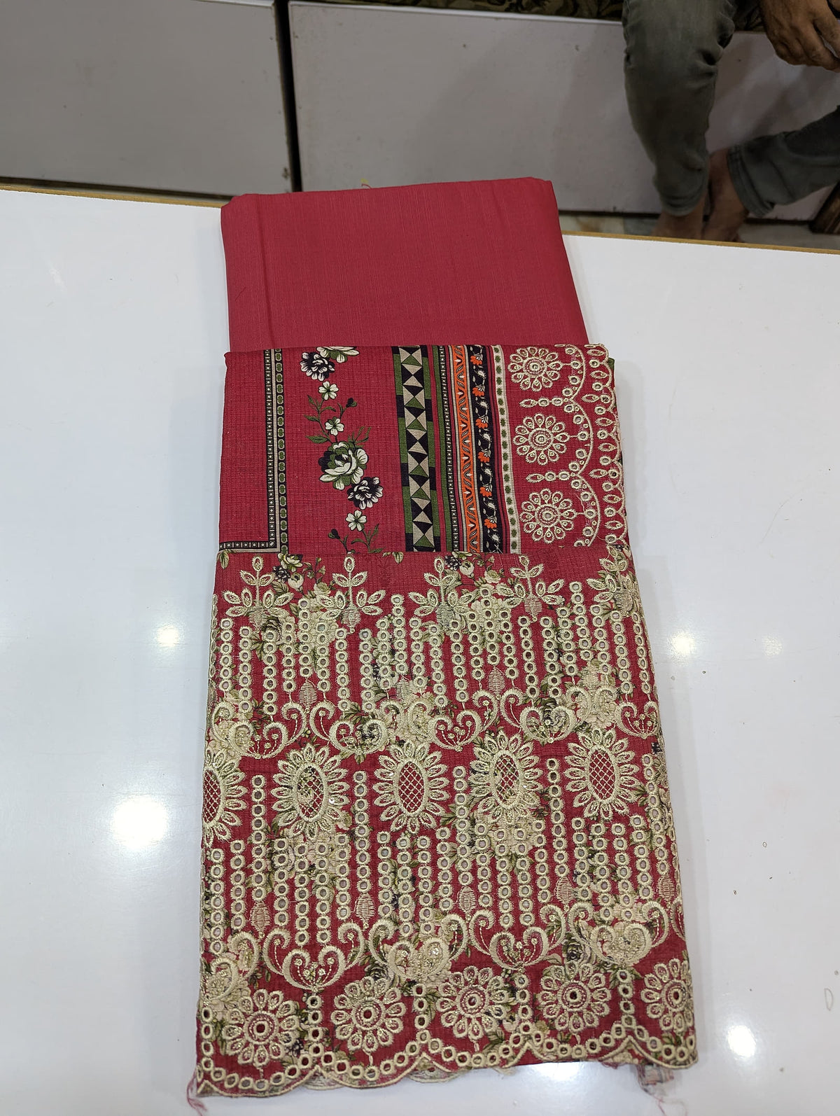 Bin Saeed Original Khaddar Printed + Embroidered 3-Piece Suit - 010 - View 1