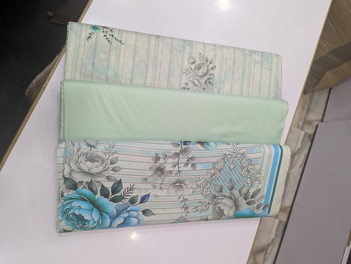 Bin Saeed Linen Printed 3 Piece Suit | Pakistani Winter Collection - 010 - View 2
