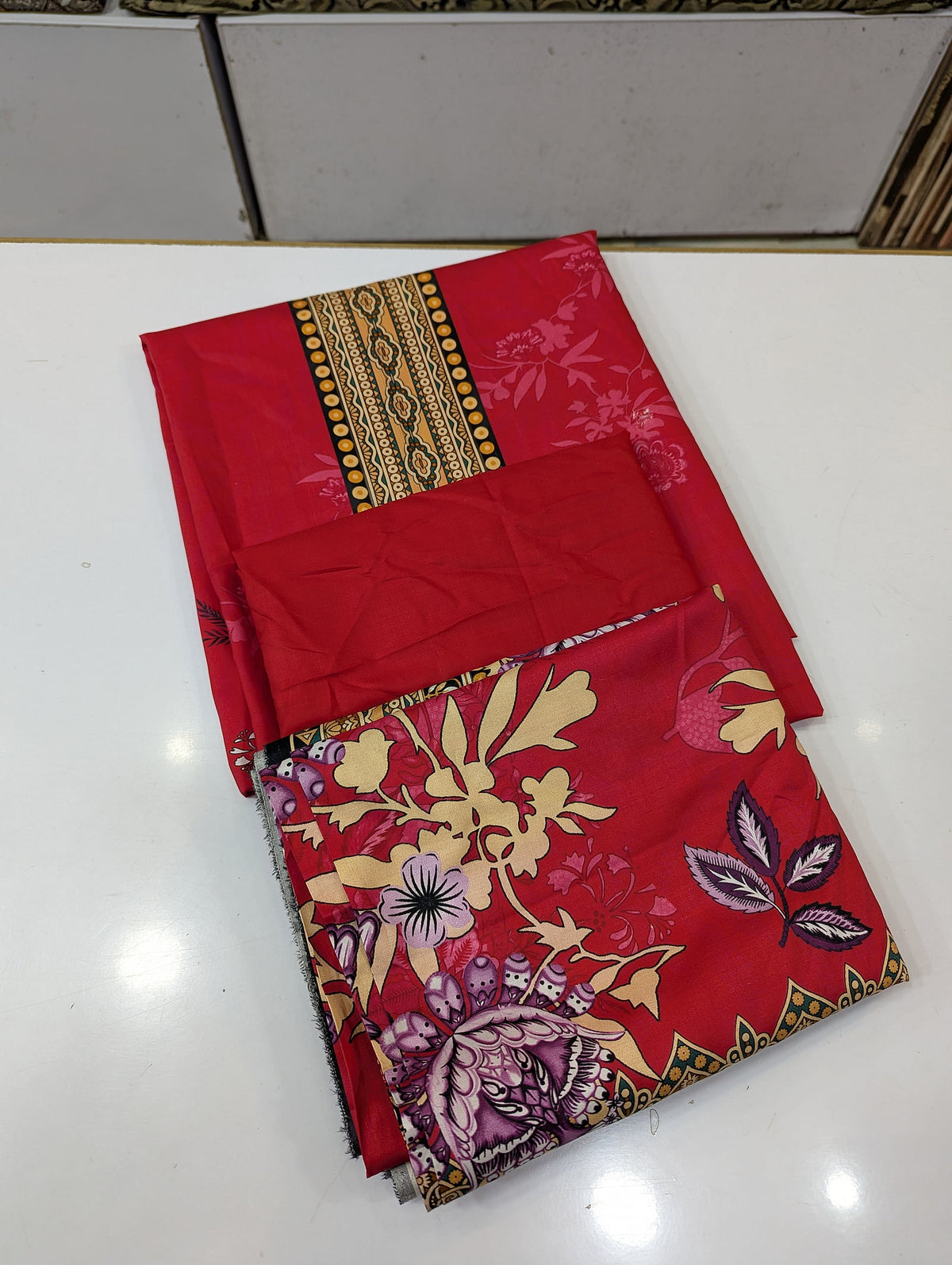 Bin Saeed Linen Printed 3 Piece Suit | Pakistani Winter Collection - 017 - View 1