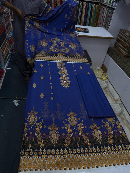 Bin Saeed Linen Printed 3 Piece Suit | Pakistani Winter Collection - 018 - View 2