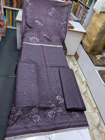 Five Star Premium Dhanak Printed 3 Piece Suit for Women | Winter Unstitched Collection - 001 - View 1