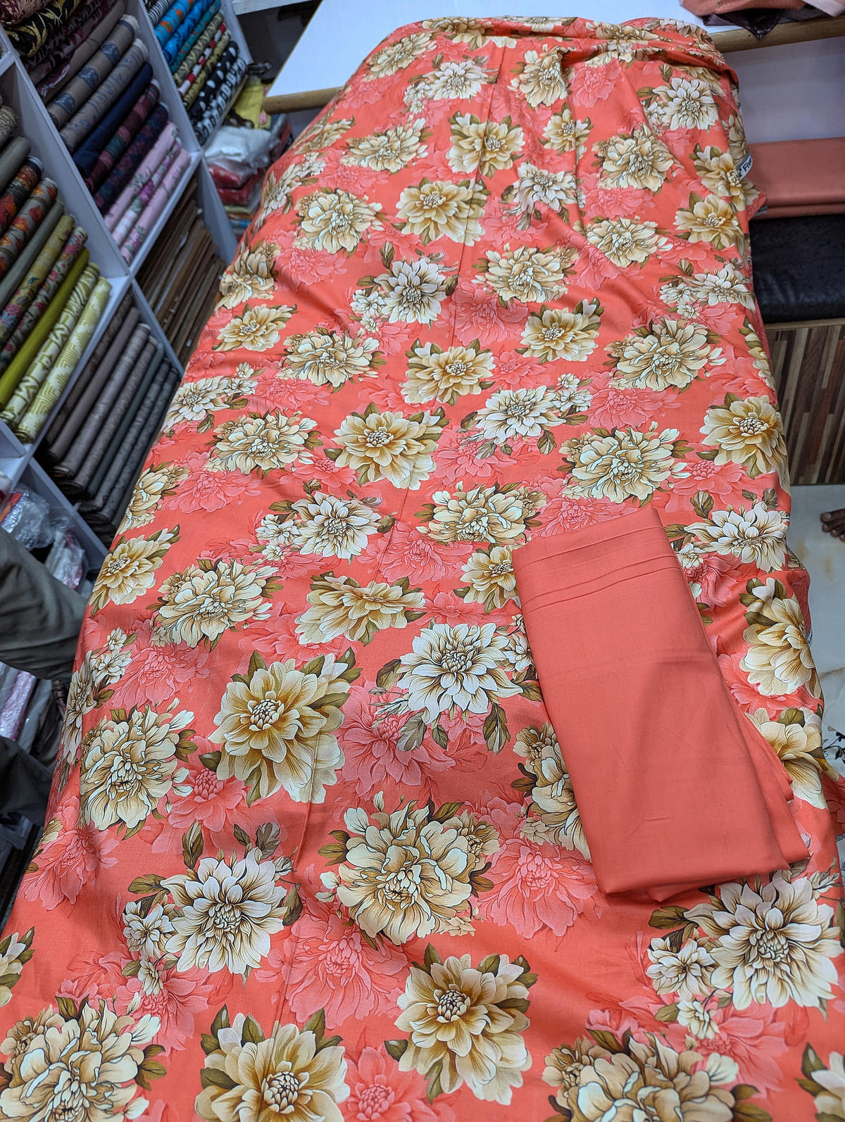 Five Star Printed Linen 2 Piece Suit – Premium Linen Shirt & Shalwar - 001 - View 2
