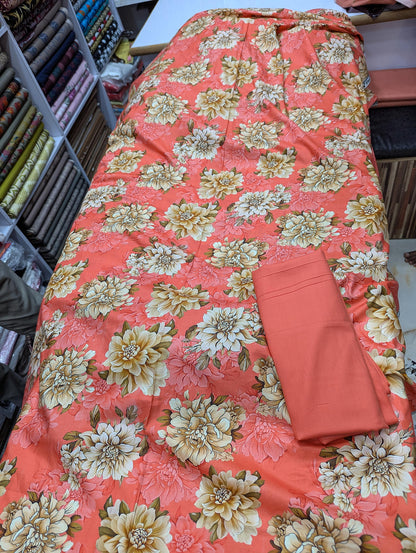 Five Star Printed Linen 2 Piece Suit – Premium Linen Shirt & Shalwar - 001 - View 2