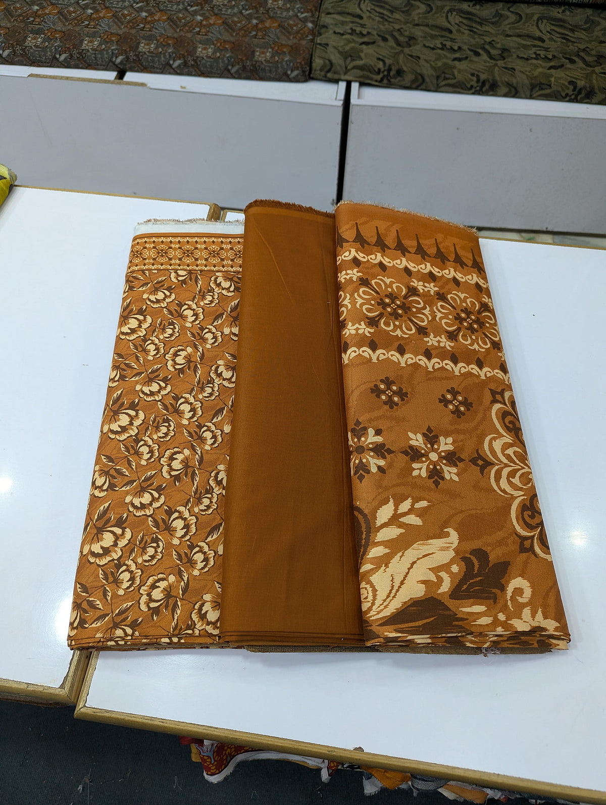 Printed Linen 3 Piece Suit | Elegant Winter Collection - 001 - View 2