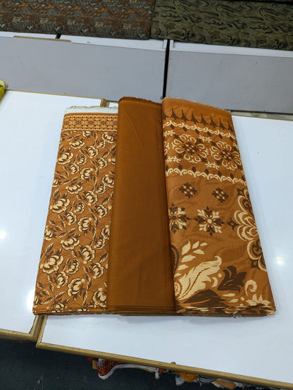 Printed Linen 3 Piece Suit | Elegant Winter Collection - 001 - View 2