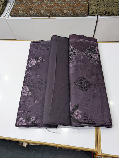 Five Star Premium Dhanak Printed 3 Piece Suit for Women | Winter Unstitched Collection - 001 - View 2