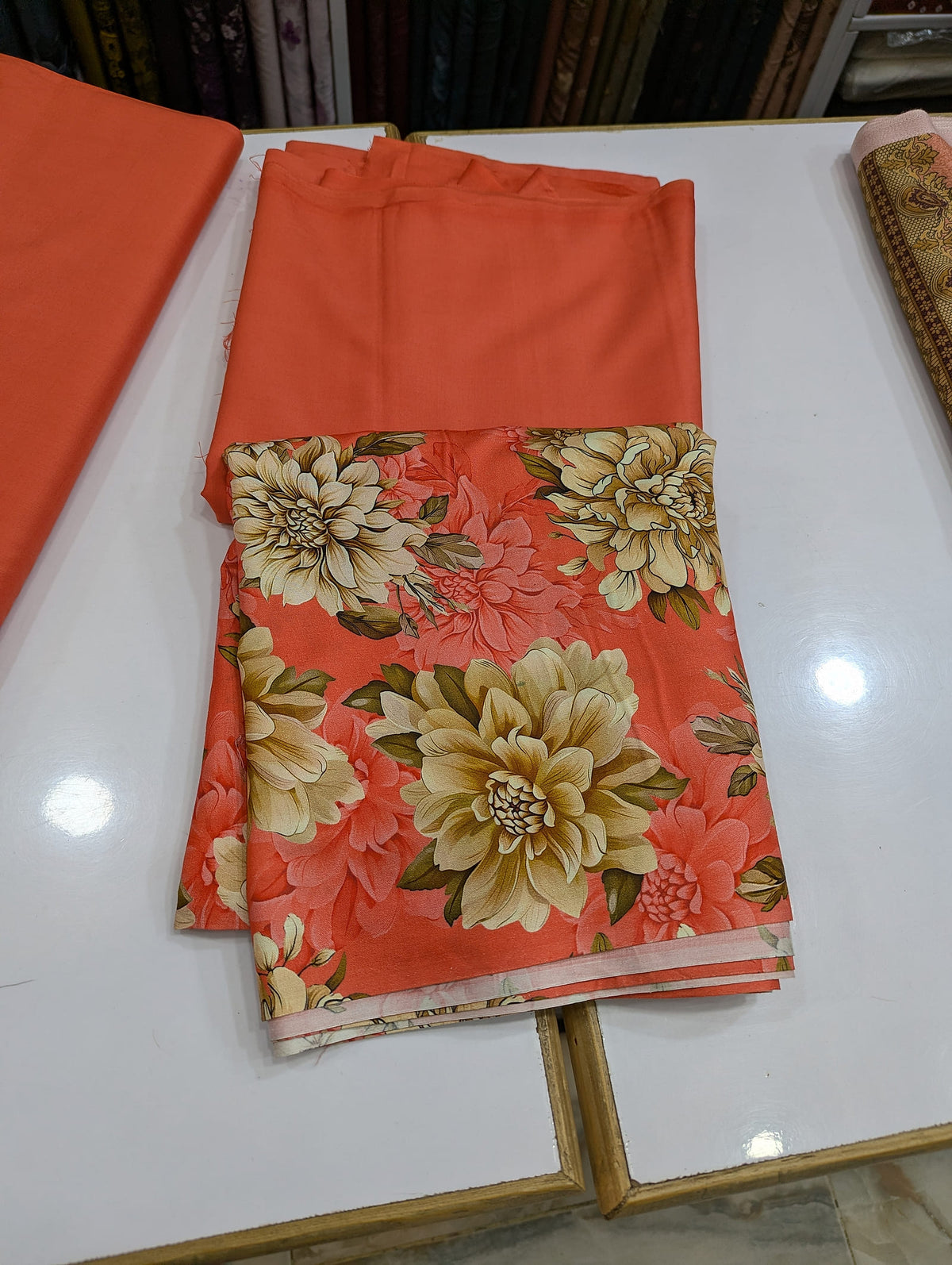 Five Star Printed Linen 2 Piece Suit – Premium Linen Shirt & Shalwar - 001 - View 3
