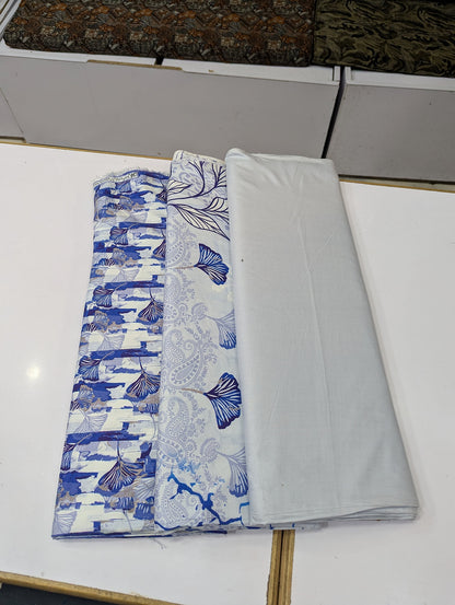 Printed Linen 3 Piece Suit | Elegant Winter Collection - 002 - View 2