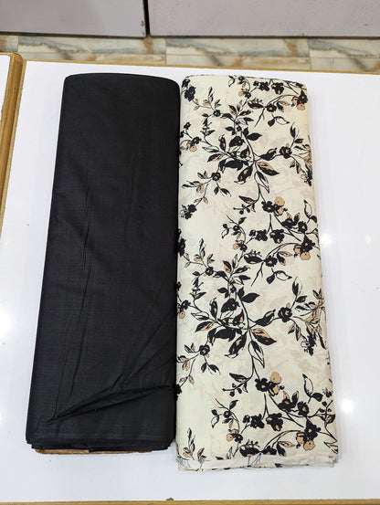 Five Star Printed Linen 2 Piece Suit – Premium Linen Shirt & Shalwar - 002 - View 2