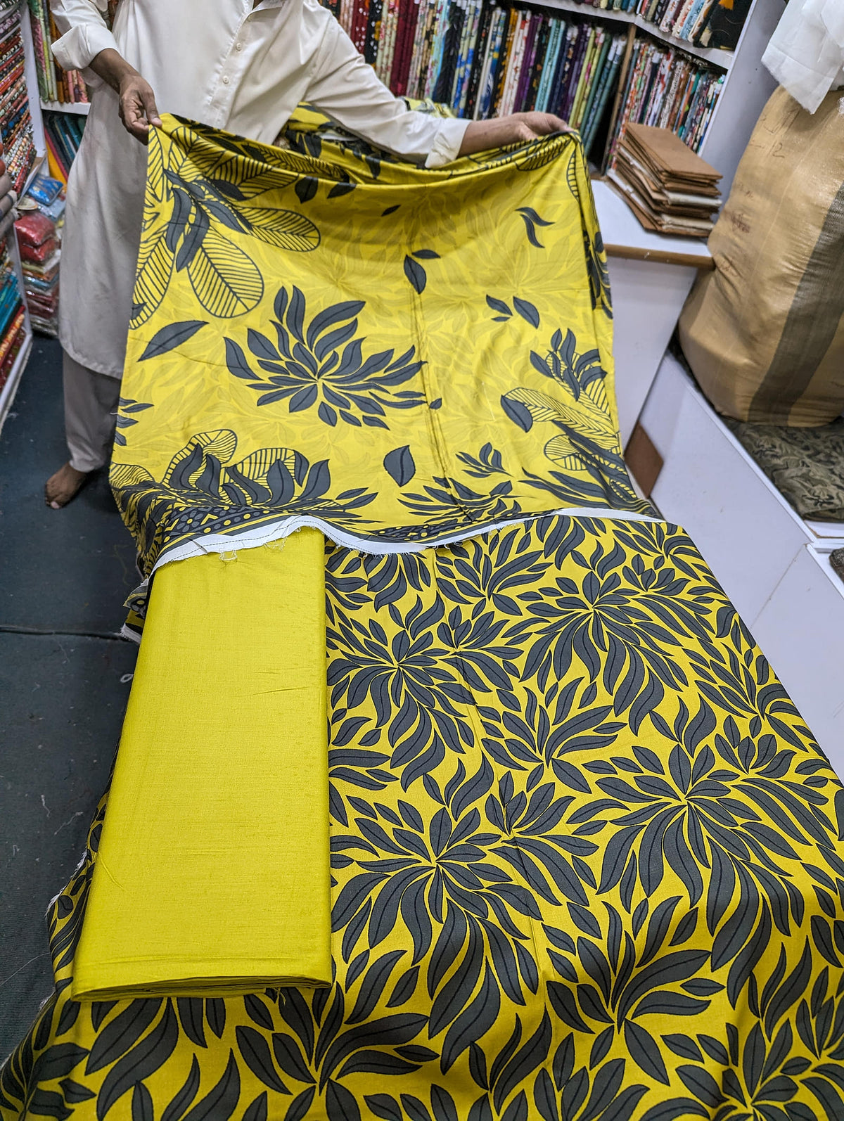 Printed Linen 3 Piece Suit | Elegant Winter Collection - 003 - View 1