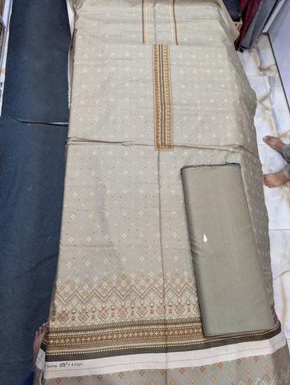 Premium Dhanak 2 Piece Winter Suit – Elegant Unstitched Collection - 004 - View 1