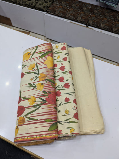 Premium Dhanak Printed 3 Piece Suit for Women | Unstitched Winter Collection - 004 - View 2