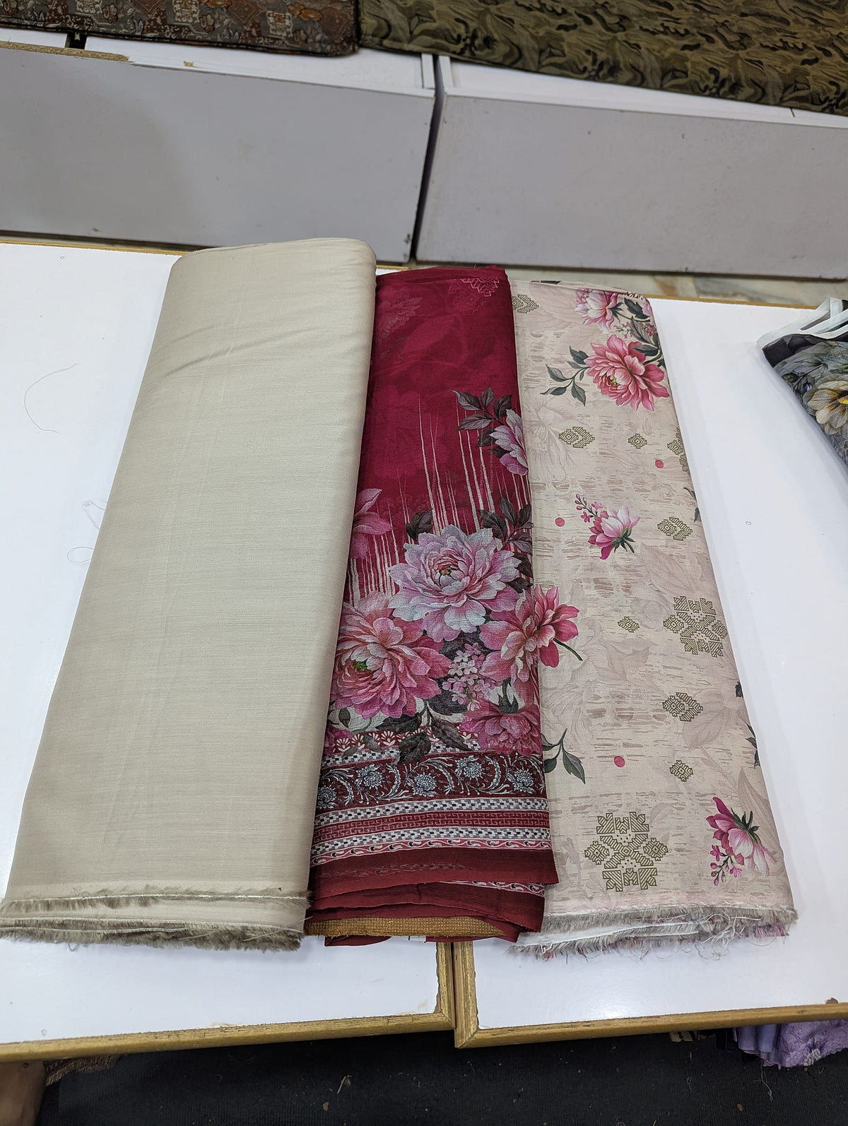 Premium Viscose 3 Piece Suit with Pure Bamber Chiffon Dupatta – Shirt & Trouser - 004 - View 3