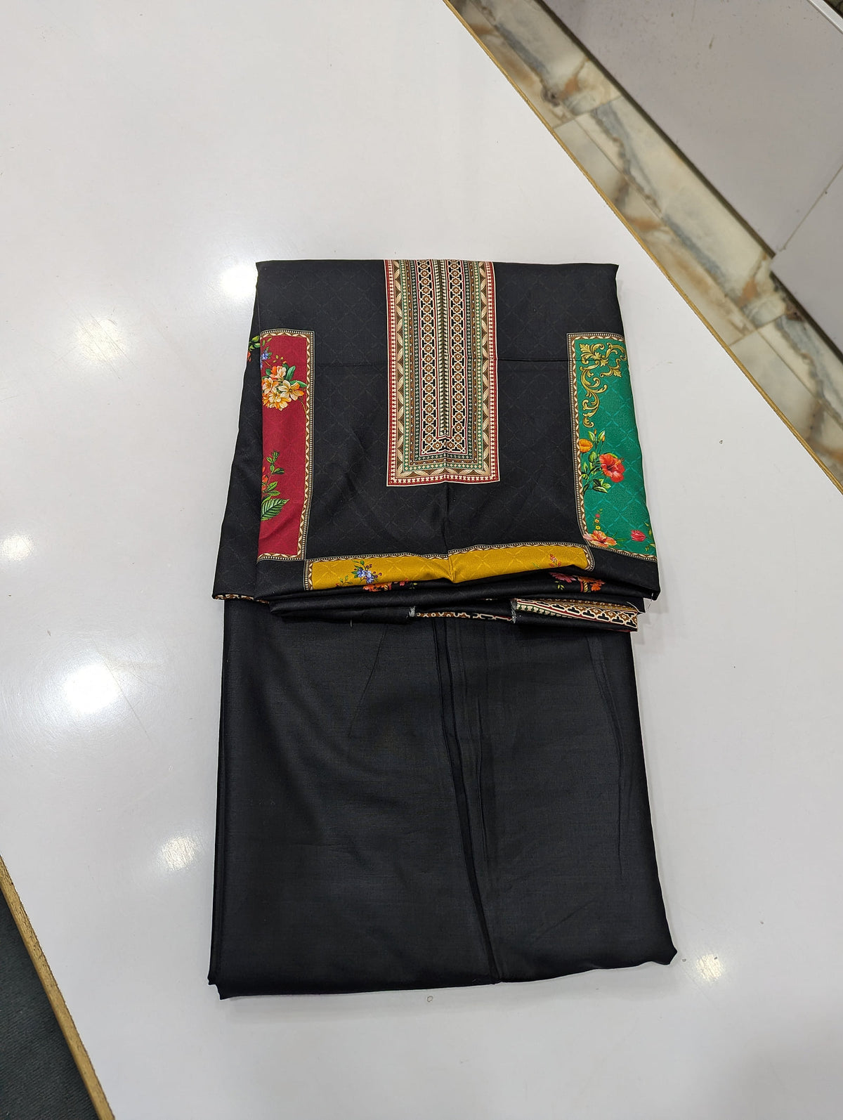 Five Star Printed Linen 2 Piece Suit – Premium Linen Shirt & Shalwar - 005 - View 2