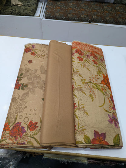 Five Star Premium Dhanak Printed 3 Piece Suit for Women | Winter Unstitched Collection - 005 - View 2