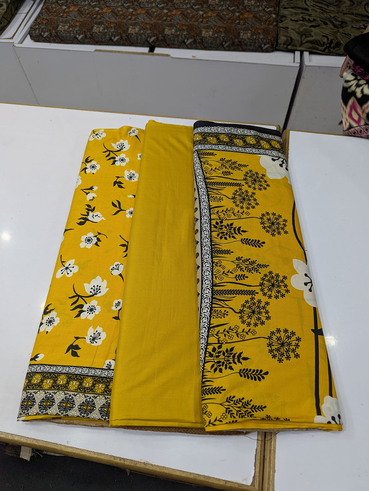 Printed Linen 3 Piece Suit | Elegant Winter Collection - 005 - View 2