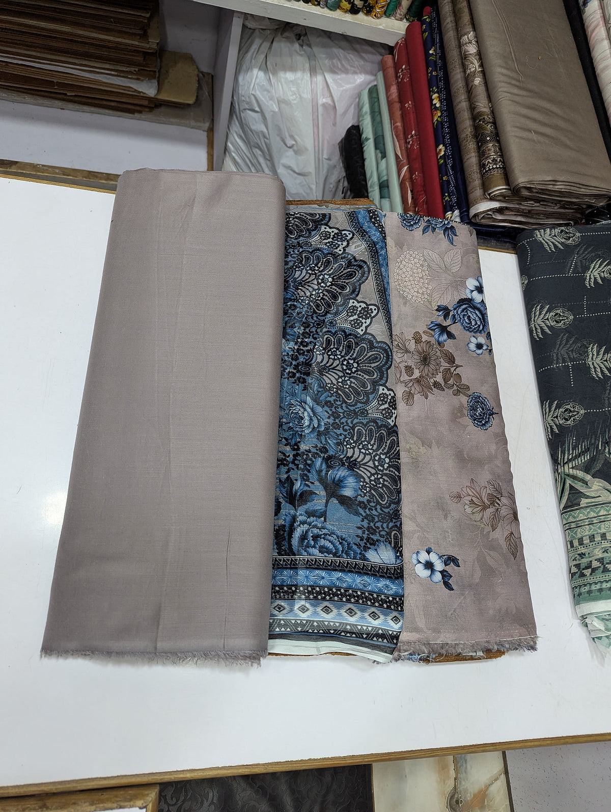 Premium Viscose 3 Piece Suit with Pure Bamber Chiffon Dupatta – Shirt & Trouser - 006 - View 2