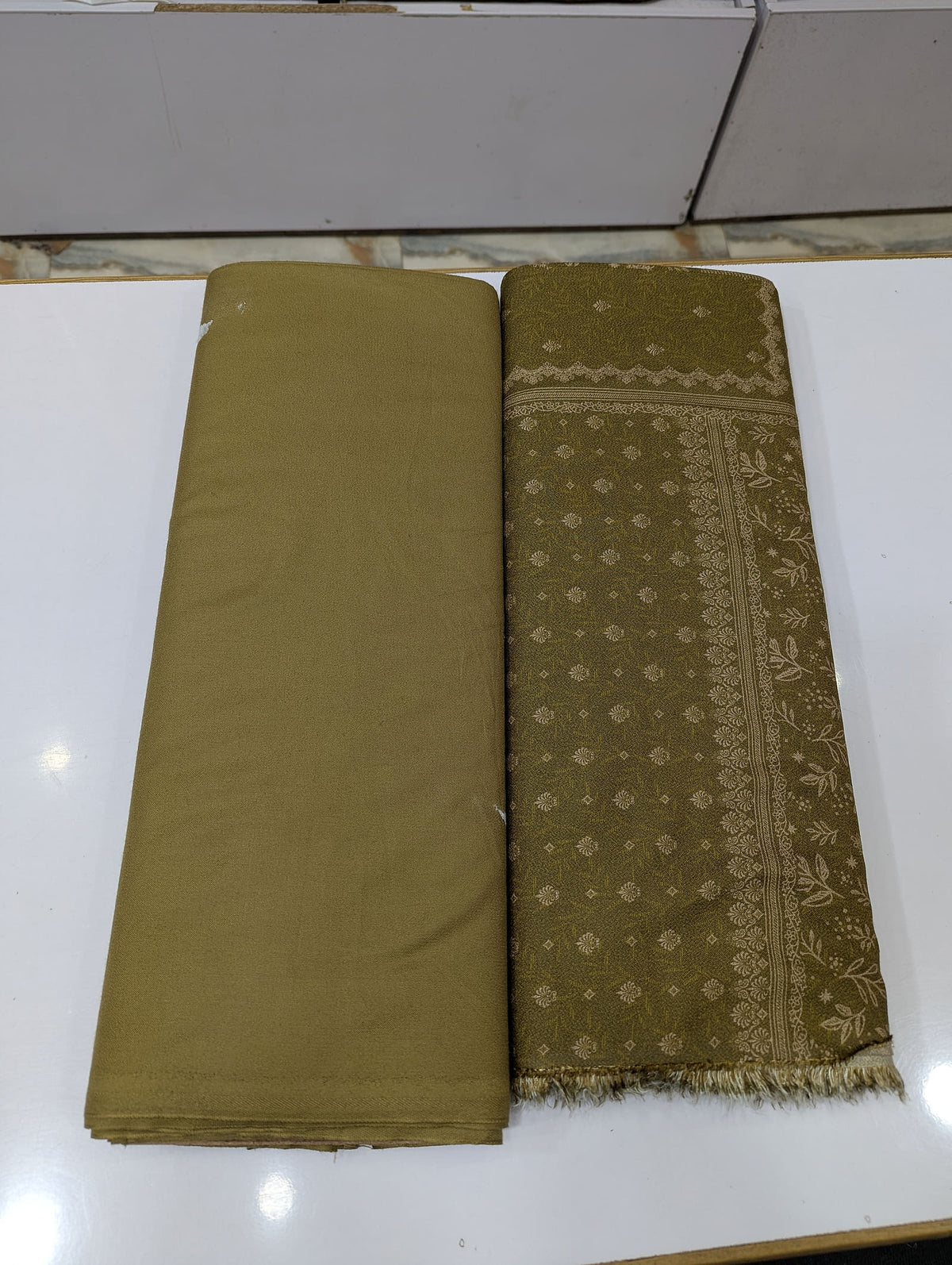 Premium Dhanak 2 Piece Winter Suit – Elegant Unstitched Collection - 006 - View 3