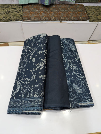 Premium Dhanak Printed 3 Piece Suit for Women | Unstitched Winter Collection - 007 - View 2