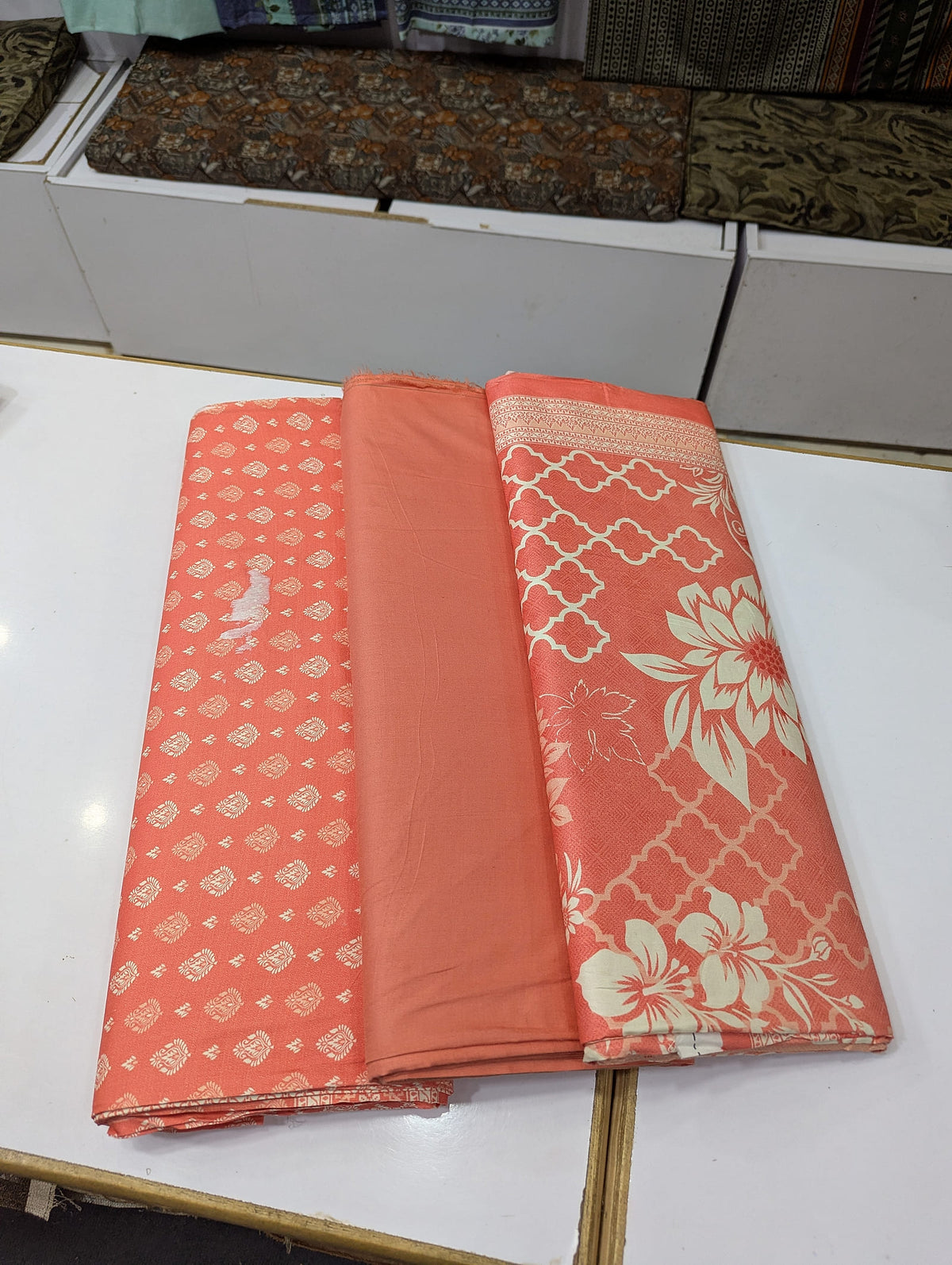 Printed Linen 3 Piece Suit | Elegant Winter Collection - 007 - View 2