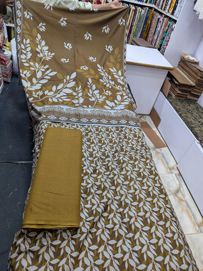 Premium Dhanak Printed 3 Piece Suit for Women | Unstitched Winter Collection - 008 - View 1