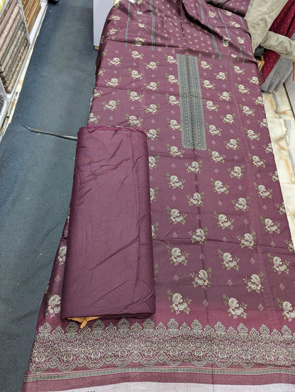 Premium Dhanak 2 Piece Winter Suit – Elegant Unstitched Collection - 008 - View 1