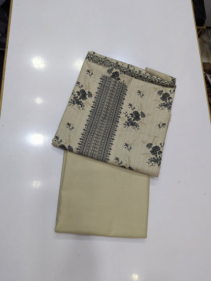 Five Star Printed Linen 2 Piece Suit – Premium Linen Shirt & Shalwar - 008 - View 1