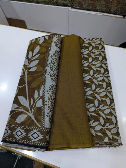 Premium Dhanak Printed 3 Piece Suit for Women | Unstitched Winter Collection - 008 - View 2