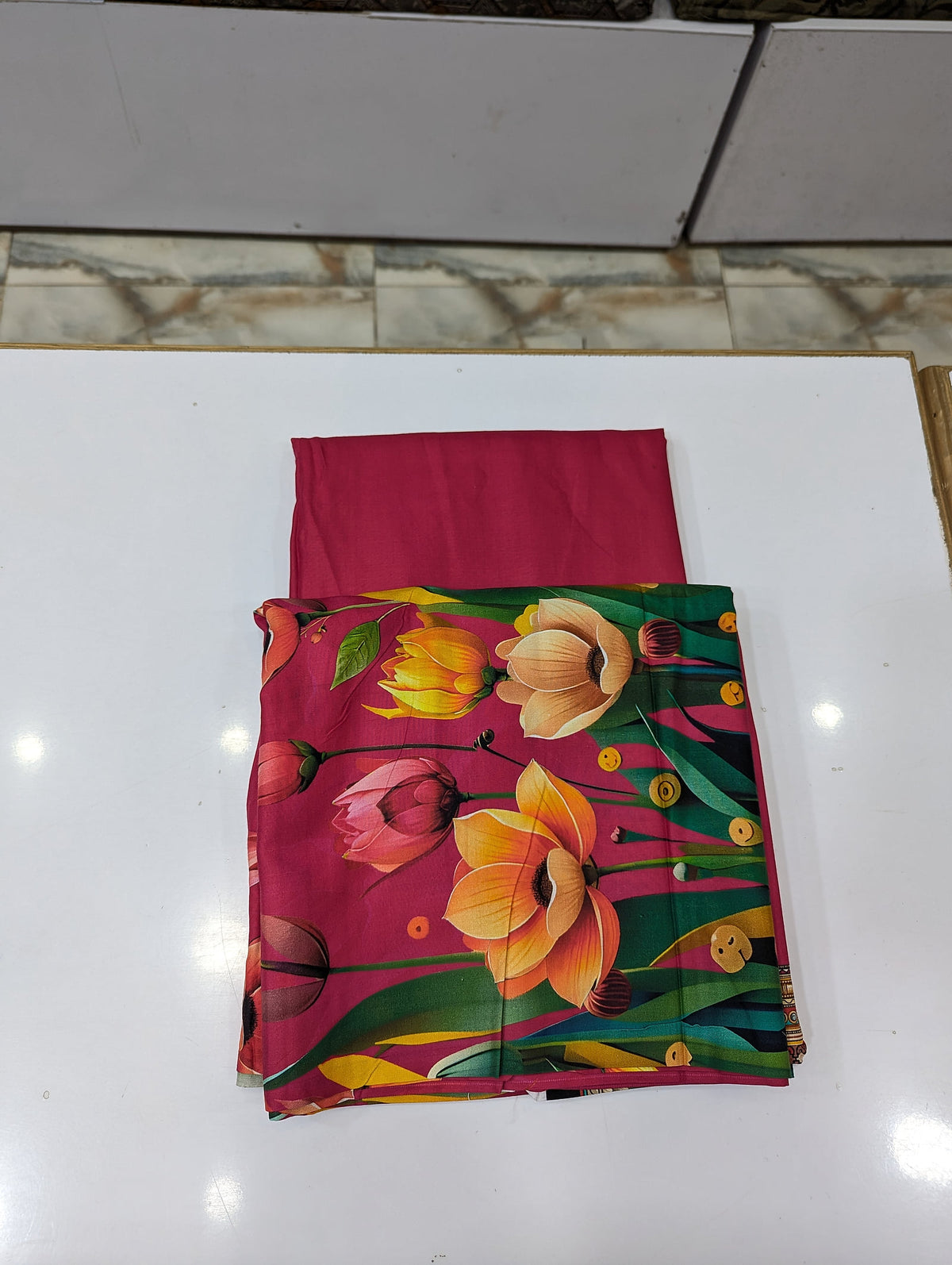 Five Star Printed Linen 2 Piece Suit – Premium Linen Shirt & Shalwar - 009 - View 1