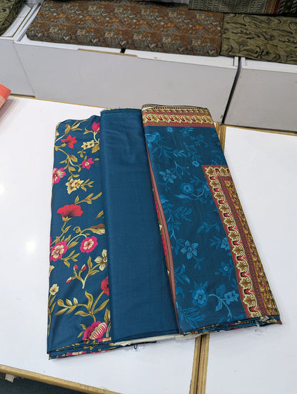 Printed Linen 3 Piece Suit | Elegant Winter Collection - 010 - View 2