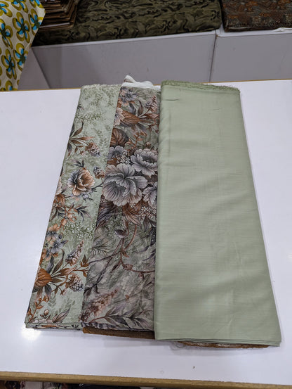 Premium Viscose 3 Piece Suit with Pure Bamber Chiffon Dupatta – Shirt & Trouser - 010 - View 3