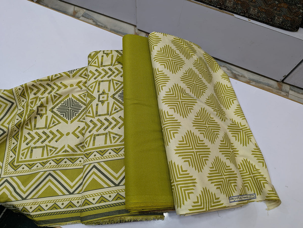Premium Dhanak Printed 3 Piece Suit for Women | Unstitched Winter Collection - 011 - View 2