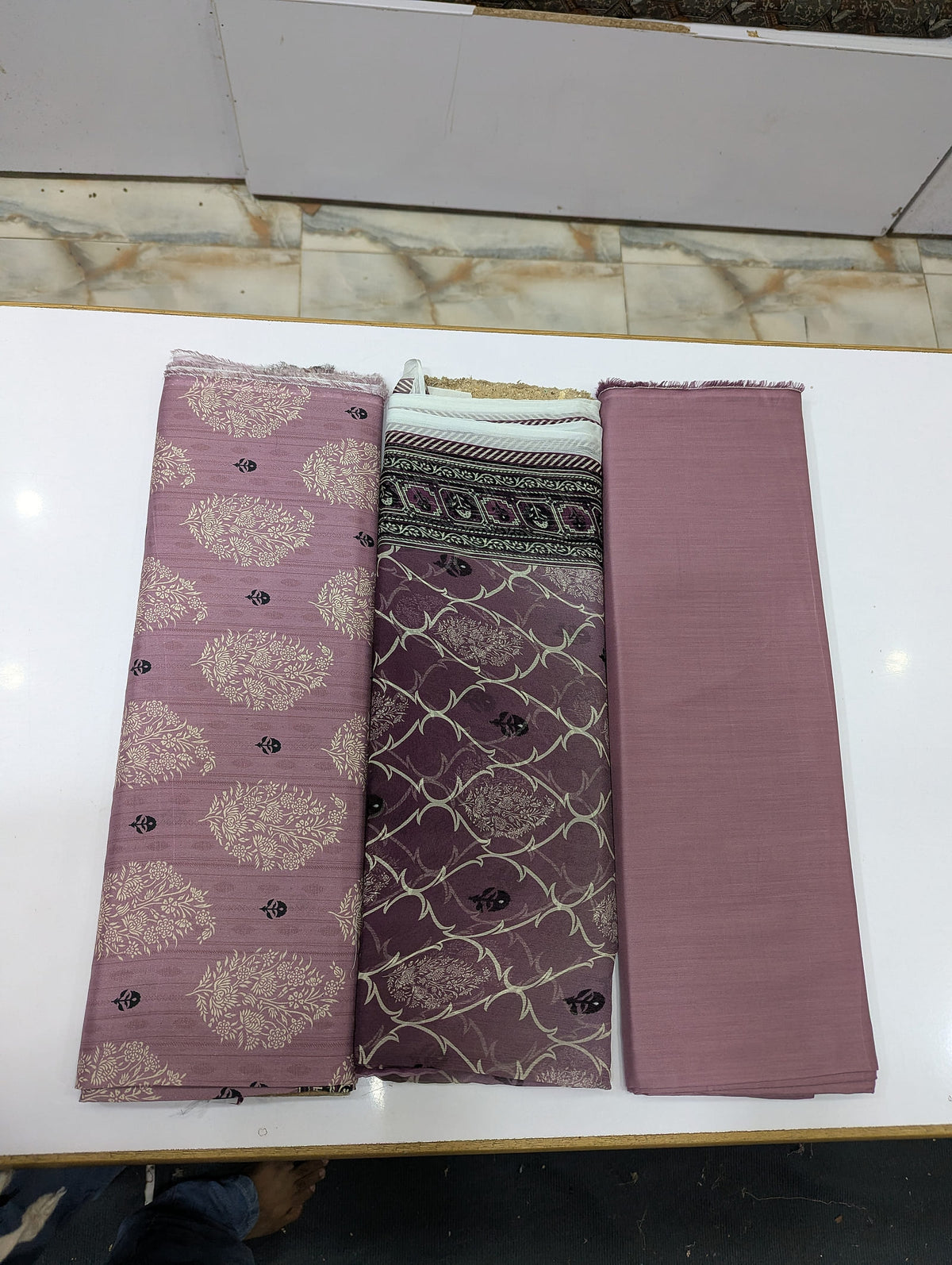 Premium Viscose 3 Piece Suit with Pure Bamber Chiffon Dupatta – Shirt & Trouser - 011 - View 3