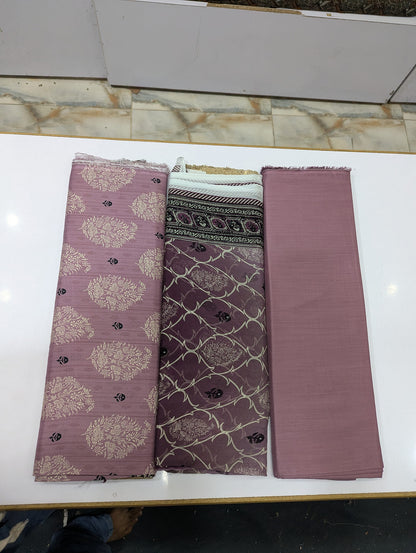 Premium Viscose 3 Piece Suit with Pure Bamber Chiffon Dupatta – Shirt & Trouser - 011 - View 3