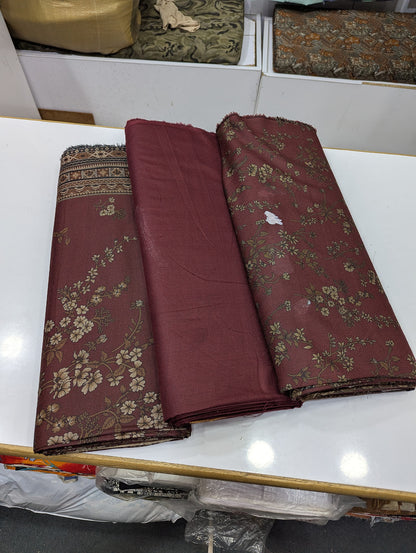 Five Star Premium Dhanak Printed 3 Piece Suit for Women | Winter Unstitched Collection - 015 - View 2
