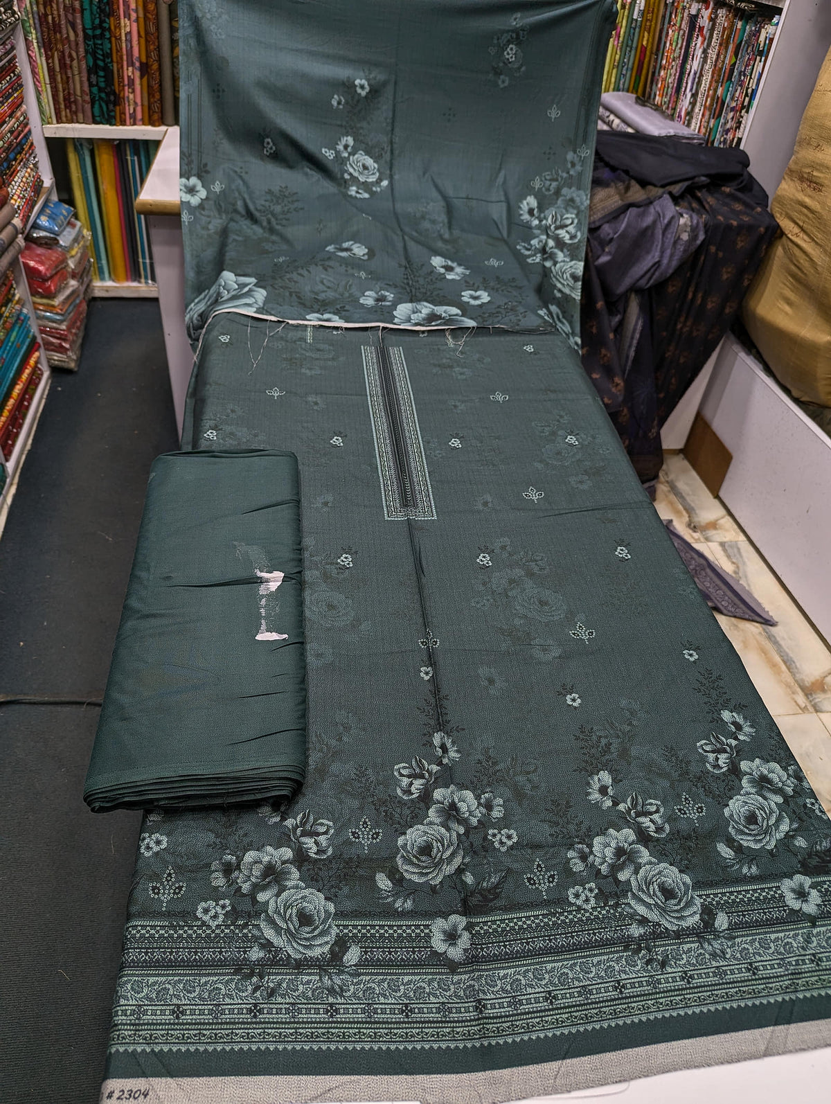 Five Star Premium Dhanak Printed 3 Piece Suit for Women | Winter Unstitched Collection - 017 - View 1