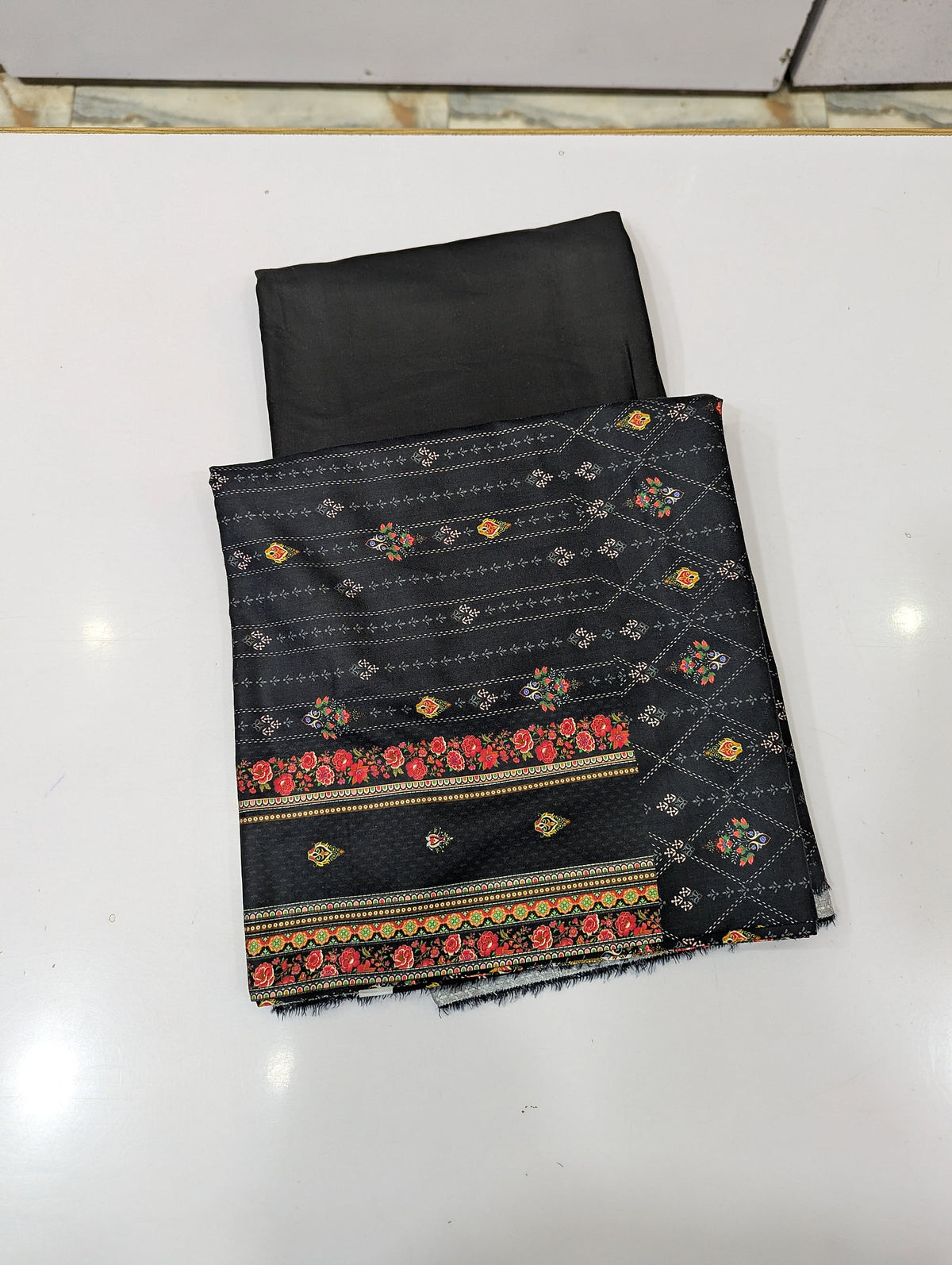 Five Star Printed Linen 2 Piece Suit – Premium Linen Shirt & Shalwar - 019 - View 1
