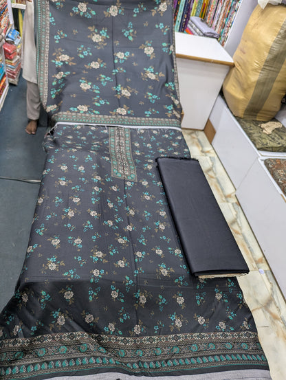 Five Star Premium Dhanak Printed 3 Piece Suit for Women | Winter Unstitched Collection - 021 - View 1