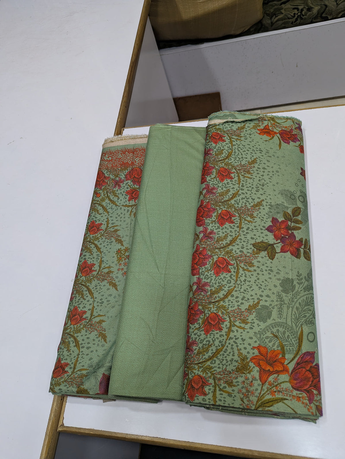 Five Star Premium Dhanak Printed 3 Piece Suit for Women | Winter Unstitched Collection - 023 - View 2