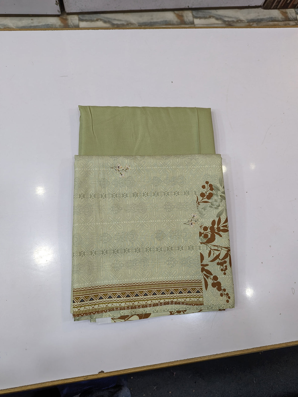 Five Star Printed Linen 2 Piece Suit – Premium Linen Shirt & Shalwar - 025 - View 1