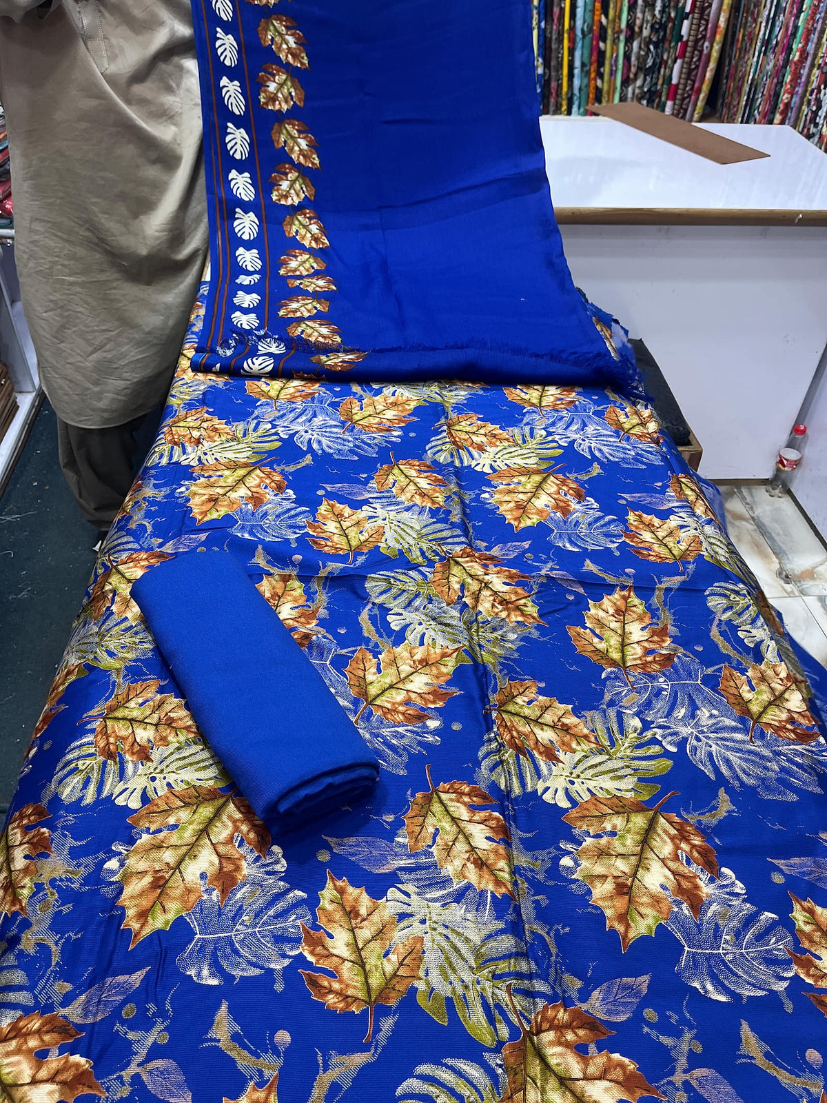 Pure Pashmina Shawl Marina Printed 3 Piece Suit | Premium Winter Collection - 001 - View 1